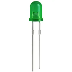 EVERLIGHT LED, 5mm, 100mcd, 25°, diffus, grün