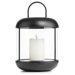 ELAMBIA Design-Laterne Acrylglas & Metall inkl. LED Kerze dekorierbar