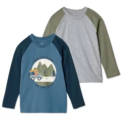 Tchibo - 2 Kinder-Langarmshirts - Jungen - Gr. 110/116 - dunkelblau