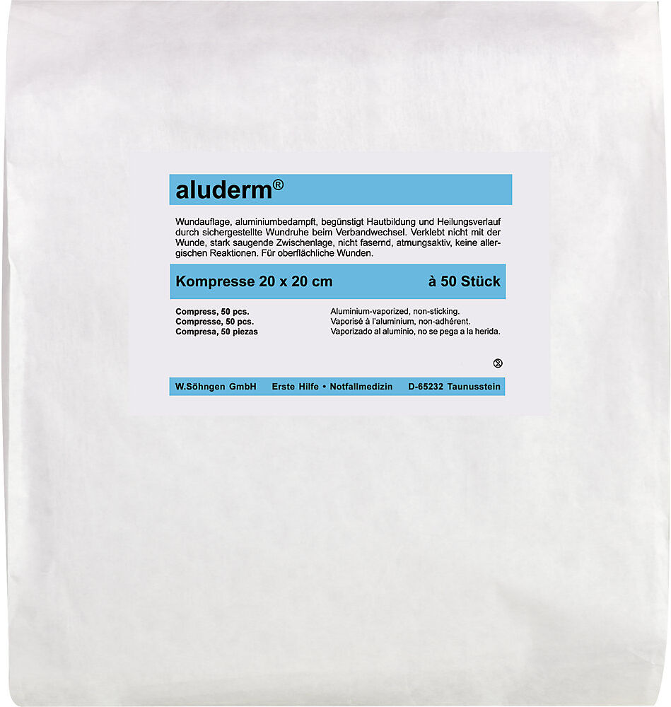 aluderm®-Kompresse, steril verpackt, VE 50 Stk, LxB 200 x 200 mm SÖHNGEN