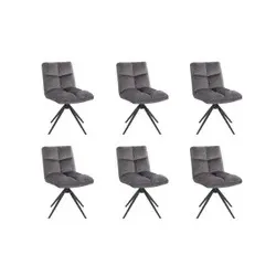 Home Deluxe HOME DELUXE Esszimmerstuhl drehbar 6er Set NODA – Samt Hellgrau