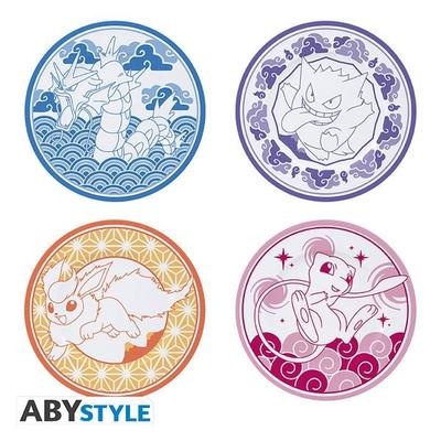 POKEMON - Set of 4 Plates - Japanese Style