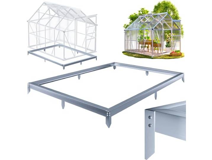 GARDEBRUK® fundering voor kas 250x190cm gegalvaniseerde stalen voet Stalen fundering Kasframe incl. bevestigingsmateriaal Grondverankering