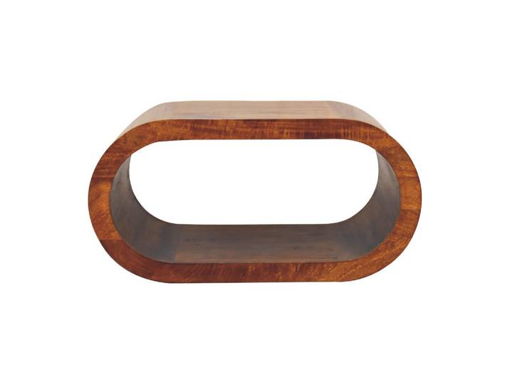 Artisan Furniture Couchtisch Massivholz Amaya, Offenes Fach, Dunkelbraun, Holz, Echtholz,Mangoholz, 1 Fächer, Rechteckig, 80x40x50 cm, Wohnzimmer, Wohnzimmertische, Couchtische