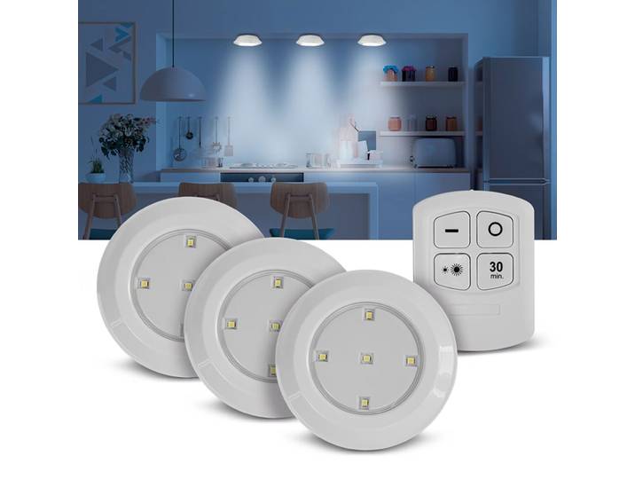 LED Touch-Spotlights, 3 Stück, selbstklebend