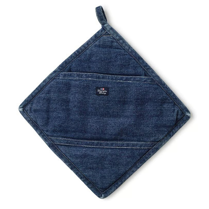 Lexington Icons Denim pannenlap Denimblauw