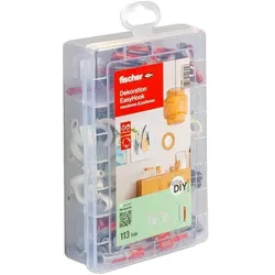 fischer Dübel- und Schrauben-Sortiment »easyDIY Box Dekoration« 113 Stück grau