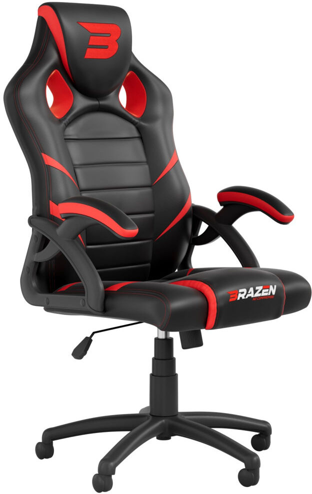 Symple Stuff BraZen Puma PC Gaming Chair Red 124cm H X 64cm W X 60cm D