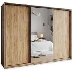 SCHWEBETÜRENSCHRANK TAVI 270/205/60 cm 3-türig mit Spiegel Orange