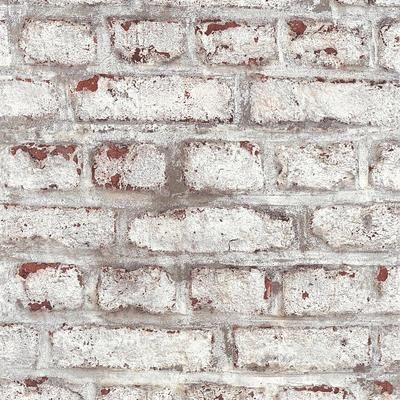 Galerie Wallcoverings Bricks and More Collection Distressed Plastered Brick Matte Finish Vinyl on Non-woven Wallpaper Roll