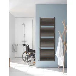 Zehnder Design-Heizkörper Toga Austausch, 1760x35x500 mm, Farbe Brown Quar., wahlweise rechts oder links anschlussbar