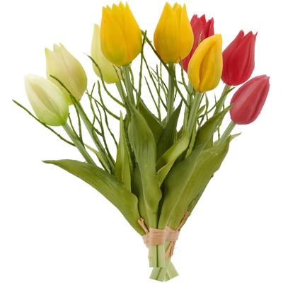 Kunsttulpe CREATIV GREEN "Tulpenbund", bunt, H:25cm, Kunststoff, Kunstpflanzen, mit Zweigen