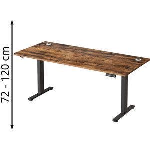 Vasagle Schreibtisch LSD138K01, braun / schwarz, elektrisch höhenverstellbar, 180 x 72-120 x 80 cm