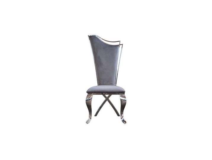 Kawola Esszimmerstuhl Amalia Grau Velvet, Textil, 50x116x55 cm, Esszimmer, Stuhl