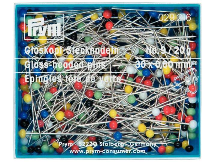 Prym Glaskopfstecknadeln bunt 0.60 x 30 mm Dose 20 g