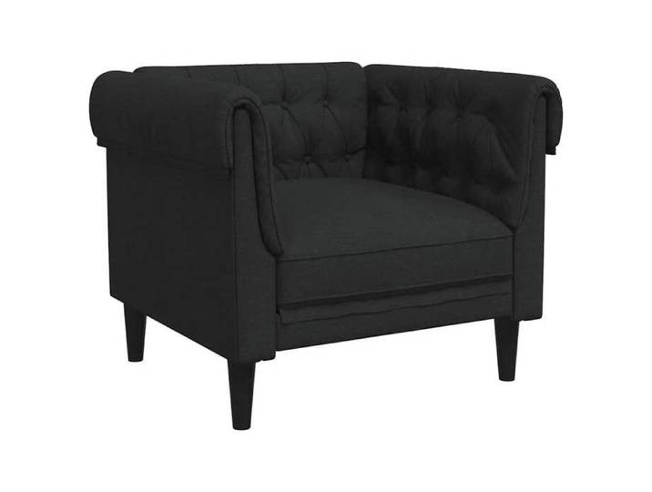 Printemps/été 2025  Fauteuil/Canapé Simple - JILIMAISON - Desgin Chesterfield - noir tissu EU2818