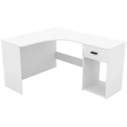 SCHREIBTISCH CANTONE 155x125x75 cm Bürotisch Computertisch, Weiß