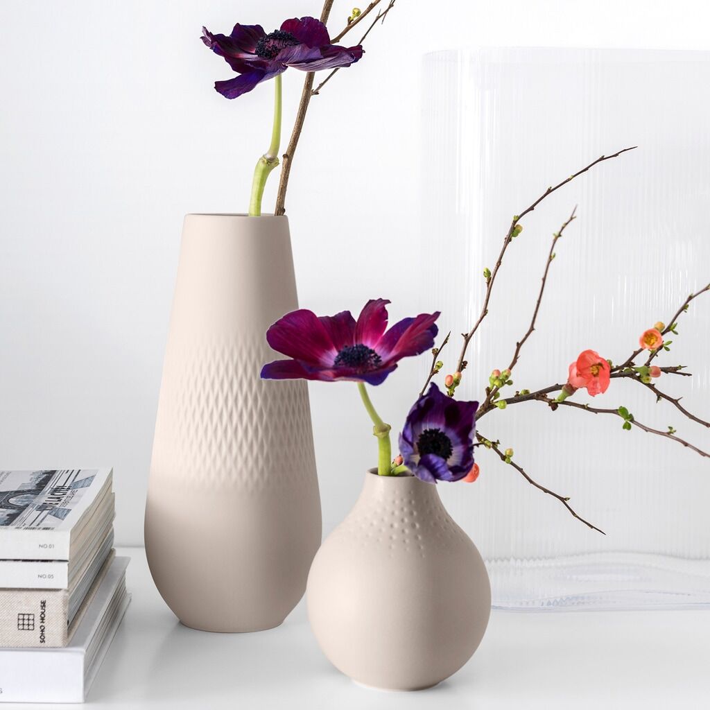 Dekovase VILLEROY & BOCH "Vase Manufacture Collier 26 cm", beige, Vasen, Dekovase