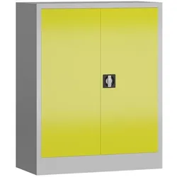 Metallschrank abschließbar Flügeltürenschrank Aktenschrank 100x80x38cm grau/gelb X-530316