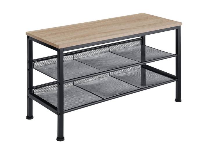 tectake Schuhregal Derry, 75,5 x 30,5 x 45,5 cm, Industrial Holz hell, Eiche Sonoma, Naturfarben, Rechteckig, 30.5x45.5x75.5 cm, Garderobe, Schuhaufbewahrung, Schuhregale