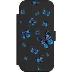 Nivocase Klapphülle für Apple iPhone Air Handyhülle aus Kunst Leder NIVOflip schwarz Muster Schmetterling (Apple iPhone Air), Smartphone Hülle, Schwarz
