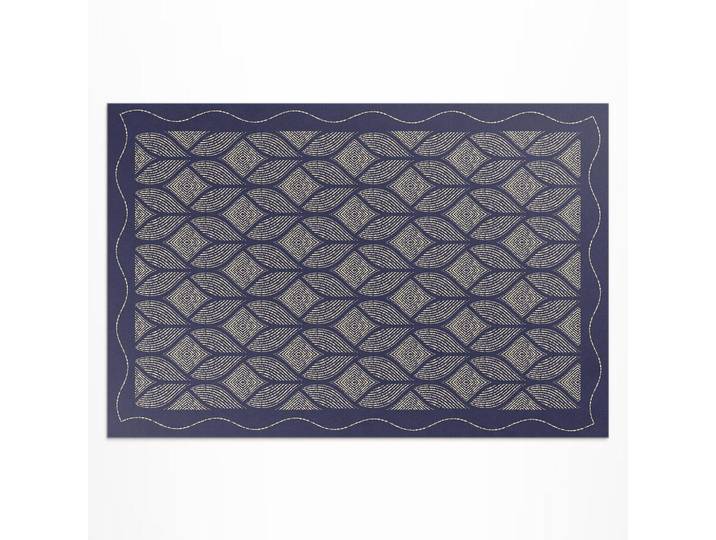 Wallfluent Teppich 150x225 cm Geometrisches Geflecht Dekor, Blau, Kunststoff, 150x225 cm, Teppiche und Böden, Teppiche