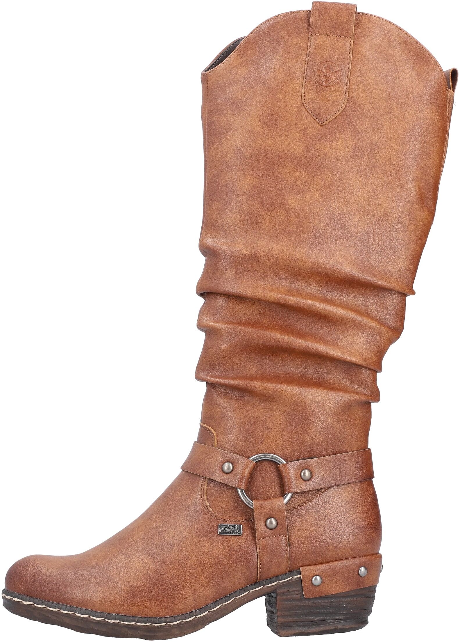 Westernstiefel RIEKER, Damen, Gr. 39, Warmfutter, Normalschaft, braun, Lederimitat, used, Schuhe Westernstiefel, Blockabsatz, Cowboystiefel mit wasserabweisender riekerTEX-Membran, Topseller