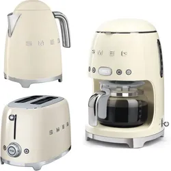 SMEG Morning SET 3tlg. Kaffeemaschine, Toaster, Wasserkocher - Morning Set 3-tlg. creme