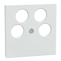 Zentralplatte Antennensteckdose vierfach für Unterputzmontage, glänzend, Thermoplast weiß (glänzend), Retail