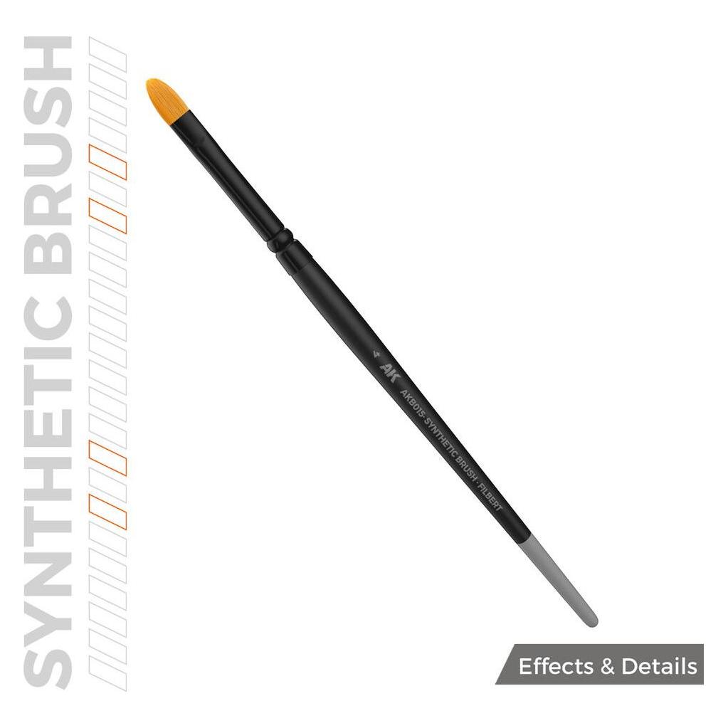 AK Interactive Ak Synthetic Brush - Filbert 4 (AKB015)