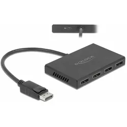 Delock DisplayPort 1.4 Splitter 1 x DisplayPort in zu 4 x DisplayPort out (DisplayPort, DisplayPort), Video Adapter, Schwarz