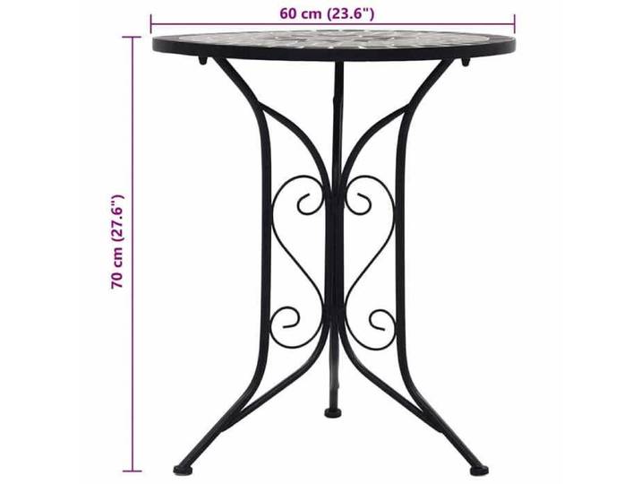 Table Balcon/Terrasse Gris - Magnifique Table de bistro élégante - VENDUE SEULE - mosaïque Gris 60cm Céramique -t468607