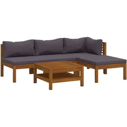 vidaXL 5-tlg. Garten-Lounge-Set mit Auflage Massivholz Akazie