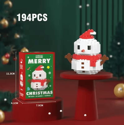 Uplift Curations Christmas Building Block Series Santa Claus & Reindeer Brick Set For Holiday Fun snow Man B