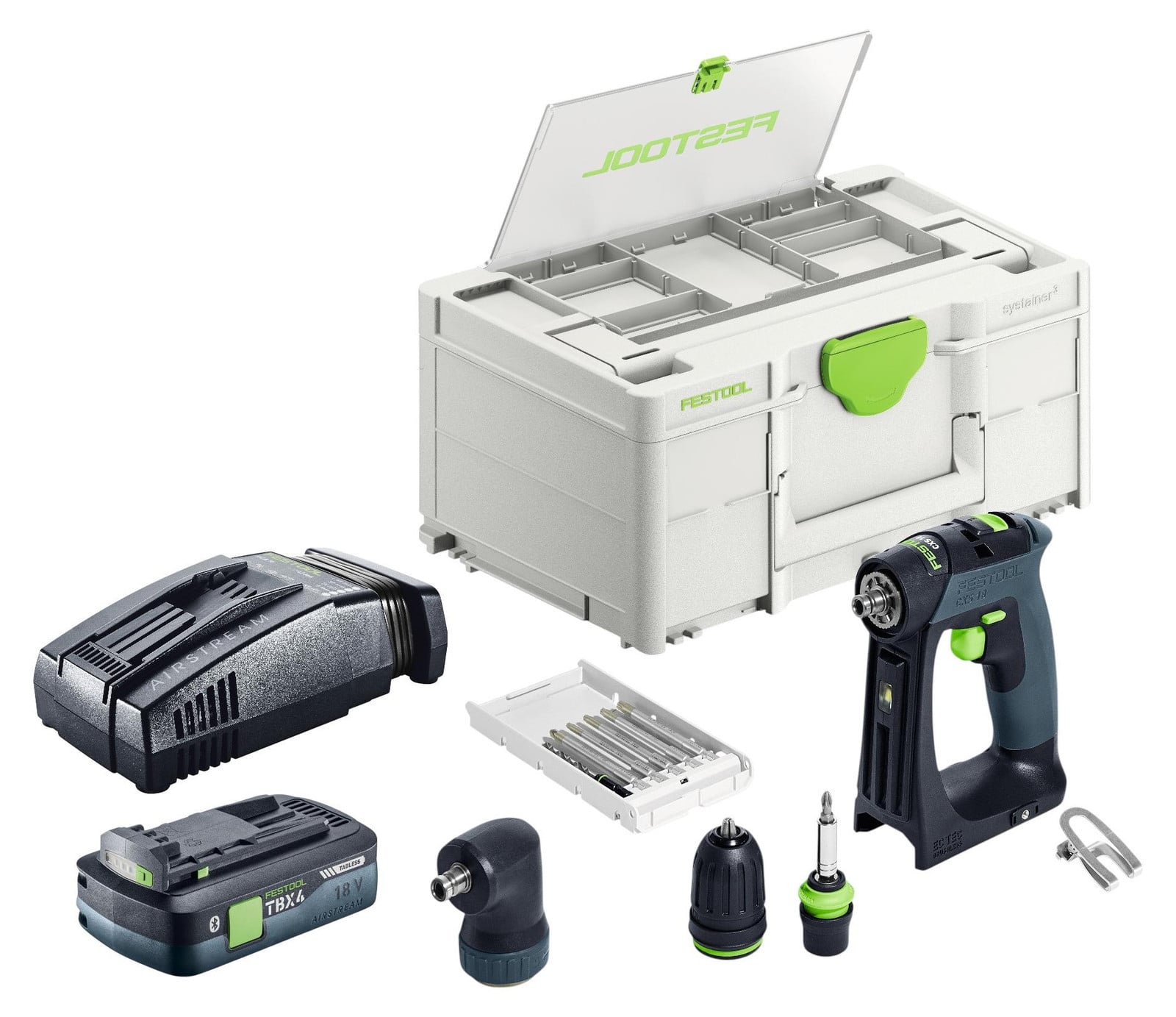 Festool CXS 18-Basic-Set accuboormachine 18 V 40 Nm borstelloos met 1x 4,0 Ah accu, snellader en Systainer