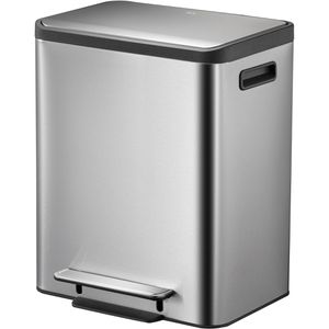 EKO Mülleimer EcoCasa, VB 912830, matt silber, aus Edelstahl, 30 Liter
