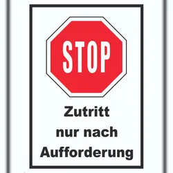 HB-Druck Stop Zutritt nur nach Aufforderung Schild A5 (148x210mm)