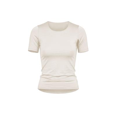 Unterhemd NINA VON C. "Halbarm Shirt Seide&Modal", Damen, Gr. 36, N-Gr, Halbarm aus Modal-Seide, beige (champagner), Modal-Seide, Obermaterial: 79% Modal CMD. 14% Seide silk. 7% Elasthan EL., Rundhals, Unterhemden Unterhemd