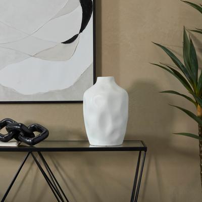 CosmoLiving by Cosmopolitan White or Black Ceramic Faceted Abstract Decorative Vase
