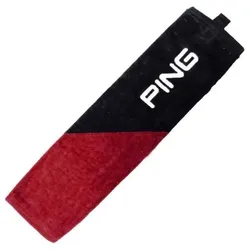 Ping Tri Fold Handtuch schwarz/rot