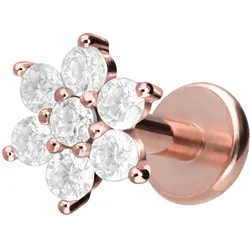 Titan Labret mit Innengewinde KRISTALLBLUME