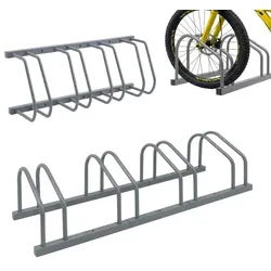 Relaxdays Fahrradständer für Boden und Wandmontage Silber