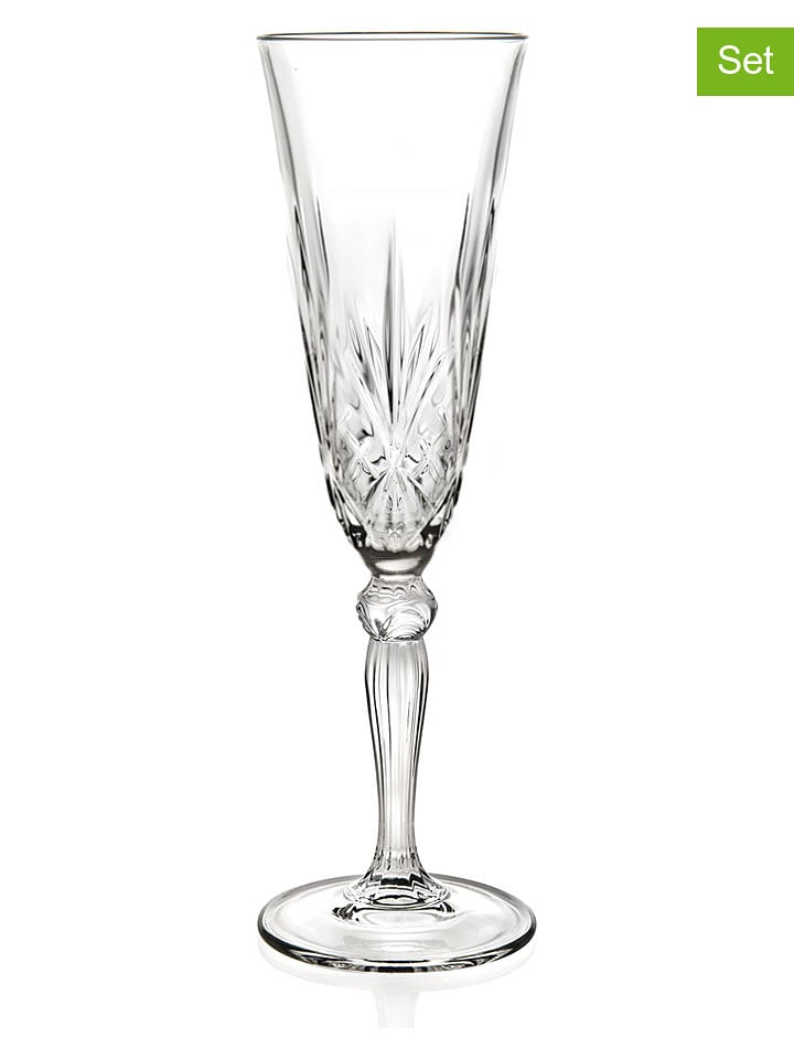 RCR cristalleria 6er-Set: Champagnerflöten "Melodia" - 160 ml - onesize