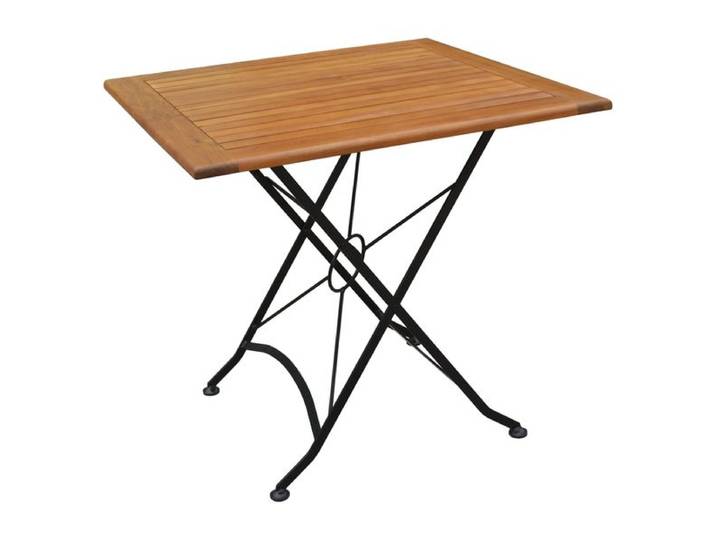 Acamp Lindau Biergarten-Klapptisch 80x80cm Eisen/Akazie