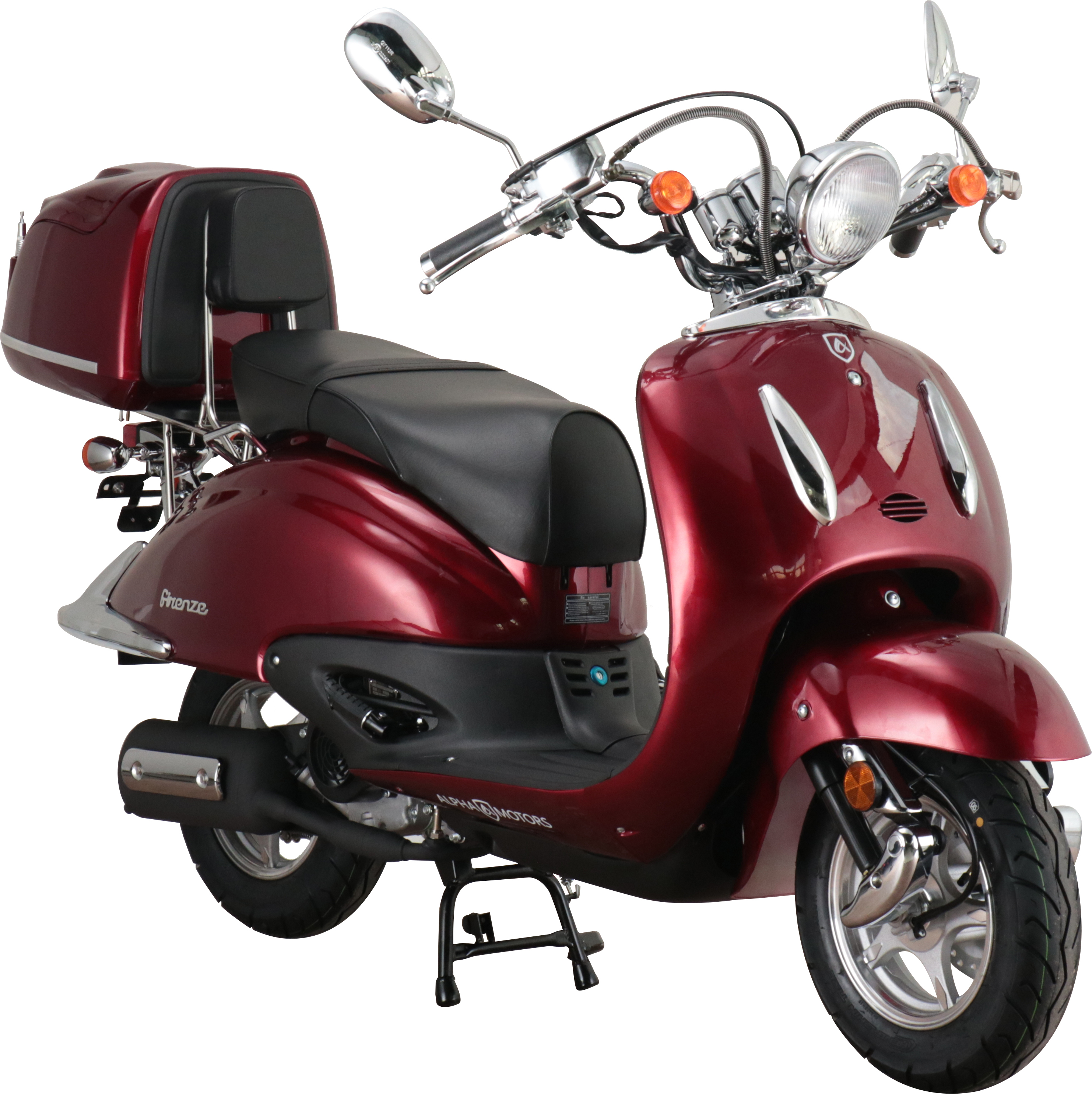 Motorroller Retro Firenze 125 ccm 85 km/h EURO 5+ weinrot inkl. Topcase