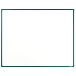 Whiteboard, Magnettafel, mit Keramikoberfläche boardOK, 1500 x 1200 mm, grüner Rahmen