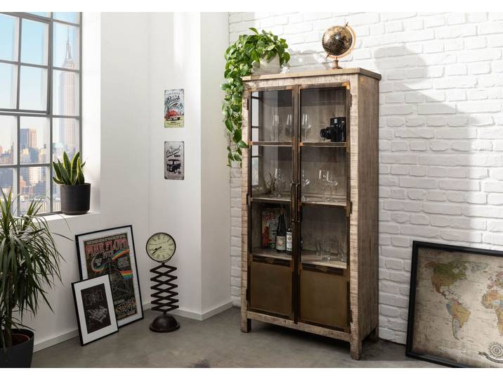 Vitrine 90x40 Manguier laqué Brun HEAVY INDUSTRY #241
