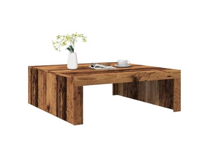 HEFZGDB Couchtisch Altholz-Optik 100x100x35 cm Holzwerkstoff Beistelltisch mit Stabiler Tischplatte für Wohnzimmer minimalistisches Design Zeitlose Ergänzung