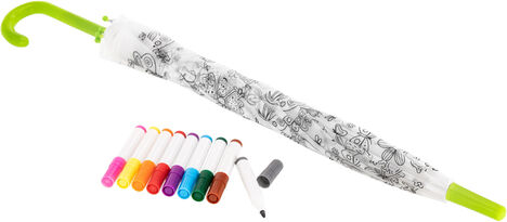 Regenschirm zum Bemalen "Blumen" inkl. 9 Farben