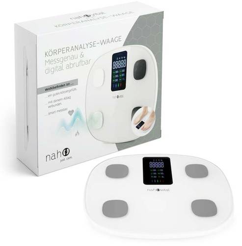 Nah-vital Smart 6V Körperanalysewaage 07155 digital Wägebereich (max.)=180kg Weiß